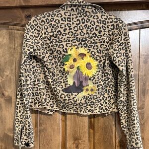 DL1961 Leopard Print Cropped Jacket